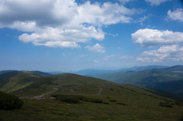 Summer panorama in Cindrel Mountains, Romania