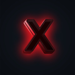 Obraz premium Red 'CLUB' neon lights character from a fontset, vector