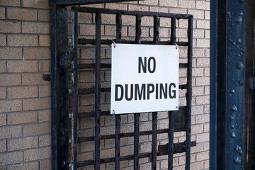 No fly tipping dumping sign 