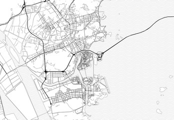 Naklejka premium Mapa obszaru Zhuhai, Chiny