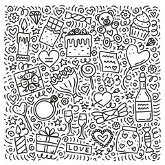 Set of doodles for Valentine's day.