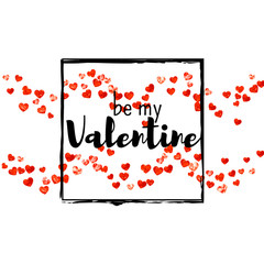 Heart frame for Valentines day with pink glitter