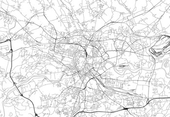 Fototapeta na wymiar Area map of Krakow, Poland