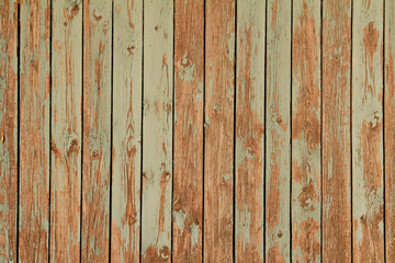 Old green wooden wall as background or texture