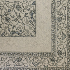 ceramic tile with abstract ornamental floral pattern