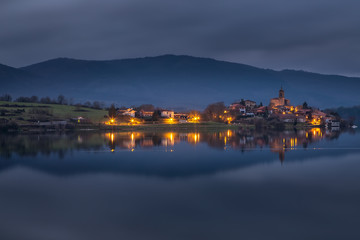 Ullibarri Gamboa village reflected at the lake