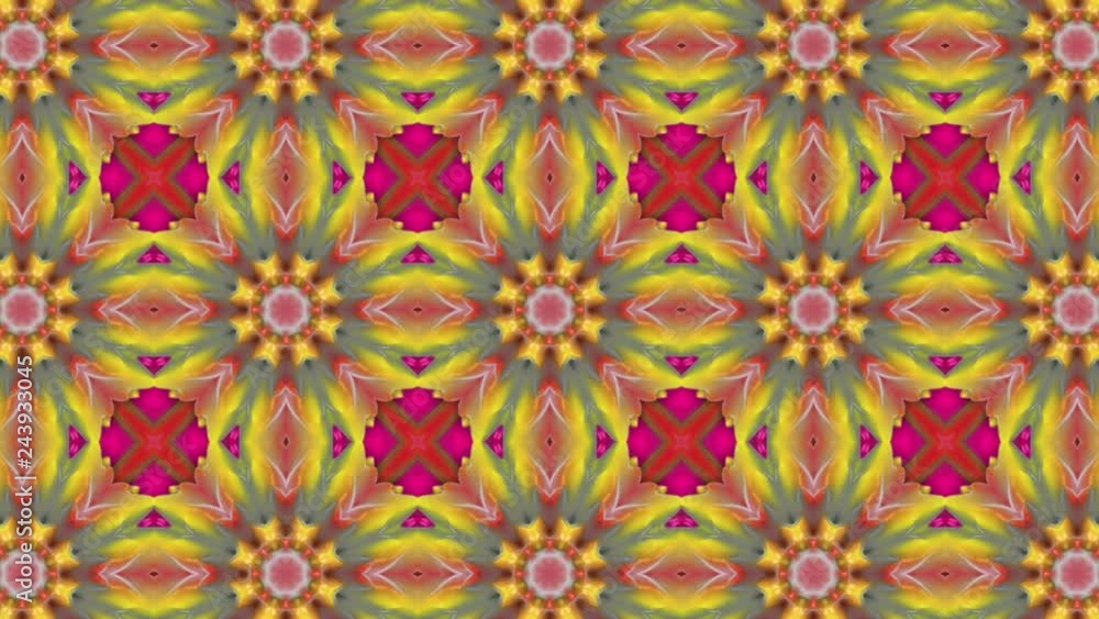 Poster multicolored animated pattern. abstract kaleidoscope background. 3d render