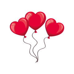 heart shaped balloons isolated icon
