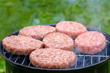 Chopped cutlets grilled in the woods
