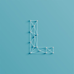 A character made by pins and lines, 3D and realistic, vector