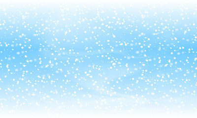 Fototapeta premium Falling snow background. Holiday landscape with snowfall. Vector illustration. Winter snowing sky. Eps 10.