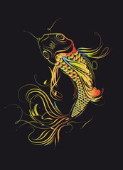 fantasievoller Koi Karpfen