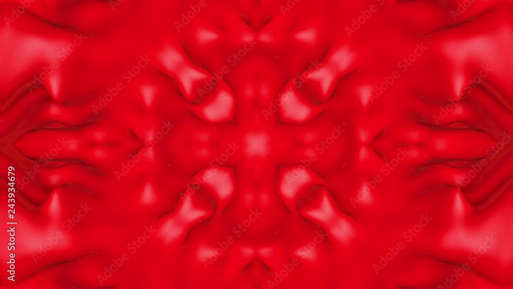 Aufkleber red animated pattern. abstract kaleidoscope background. 3d render