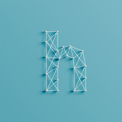 A character made by pins and lines, 3D and realistic, vector