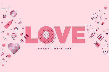 Valentine’s Day. Vector illustration concept for background, greeting card, website and mobile website banner, social media banner, marketing material.