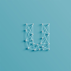 A character made by pins and lines, 3D and realistic, vector