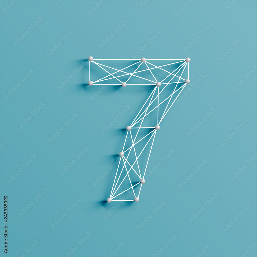 Fototapete a character made by pins and lines, 3d and realistic, vector