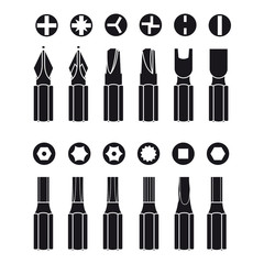 Screwdriver bit icon. Vector concept illustration for design.