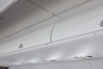 Place for hand luggage on the plane