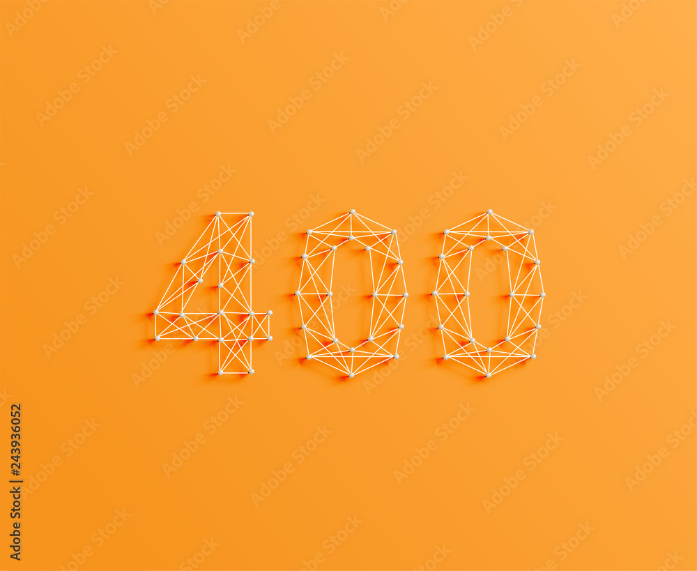 Fototapete a number made by pins and lines, 3d and realistic, vector