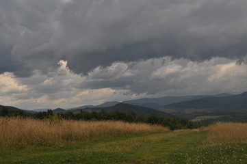clouds over mountains