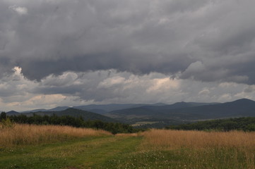 clouds over mountains