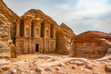 hiking to the monastery in petra