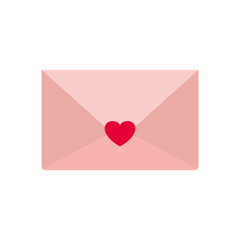 envelope of letter with heart isolated icon