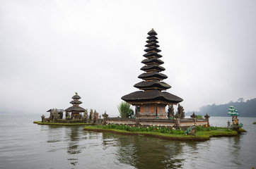 Shrines on the lake at Ulun Danu Bratan Temple