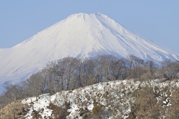 富士山と残雪の鍋割山稜