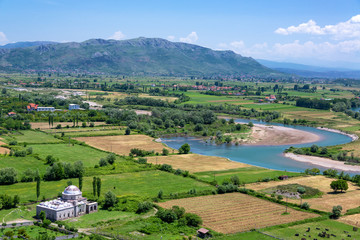 Lead Mosque and Fields in Shkoder, Albania