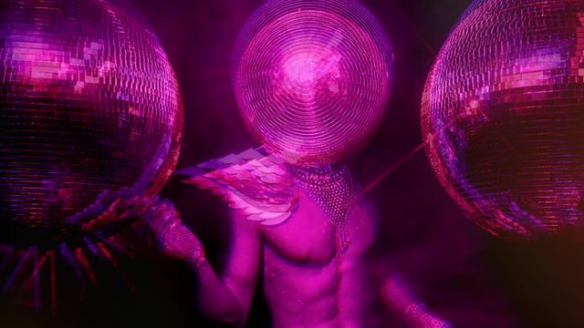 disco man sexy discoball glitterball party music muscular