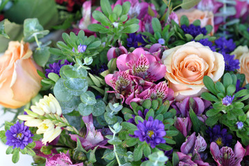 Close up of a bouquet of flowers