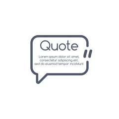 Fototapeta premium Innovative vector quotation template in quotes. Creative vector banner illustration with a quote in a frame with quotes. Vector illustration isolated on white background.