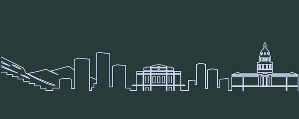 Naklejka premium Denver Single Line Skyline