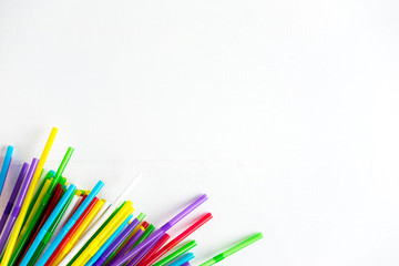 Background for a banner with plastic tubes in the cup. Frame for a banner with cocktail tubes. Party Banner Background