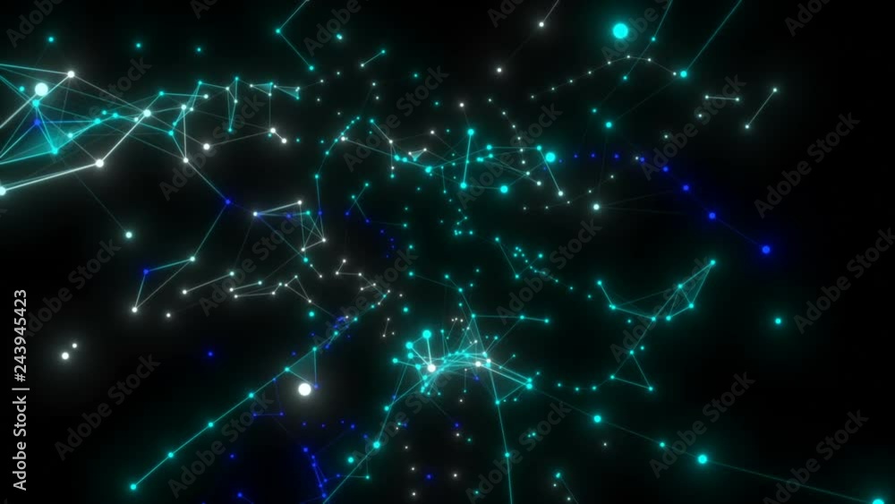 Poster science, technology and engineering motion background. abstract plexus composition. 3d rendering.sea