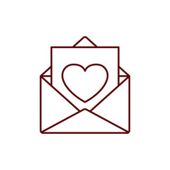 envelope of letter with heart isolated icon