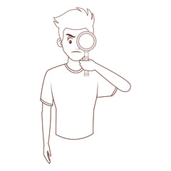 man with magnifying glass