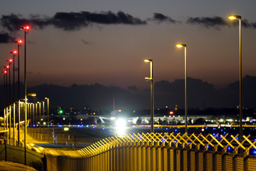 Der Abendflieger ist gelandet - Stockfoto