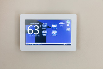 Modern technology heating and cooling digital touch screen thermostat for home