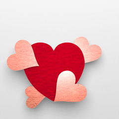 Group of red and pink Valentines hearts.