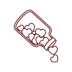jar with hearts isolated icon