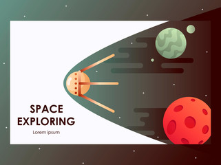 template web page. satellite. science. vector illustration. planets © sweet kiwi
