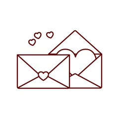 envelope of letter with heart isolated icon