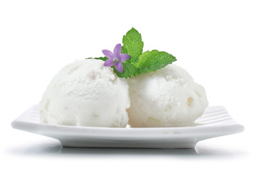 sorbet sur fond blanc