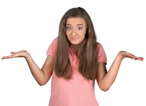 Portrait of a Woman Shrugging