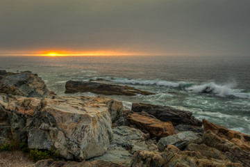 Fototapeta na wymiar Sunrise Over the Shore of Acadia National Park Maine