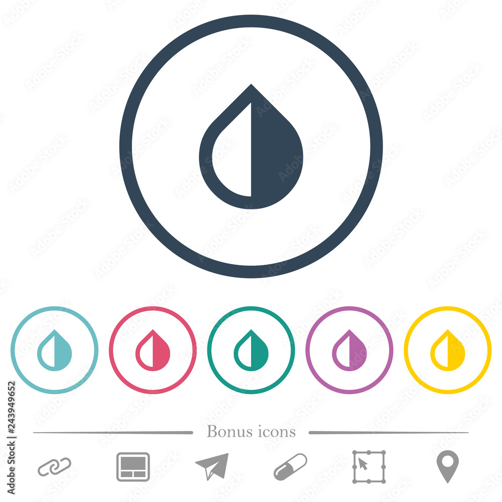Poster invert colors flat color icons in round outlines