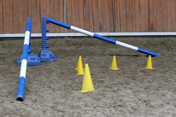 Beautiful riding field waiting for riders and horses for training